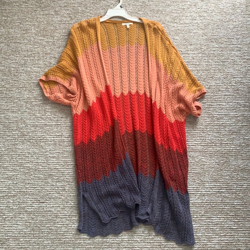 Rainbow short sleeve shawl